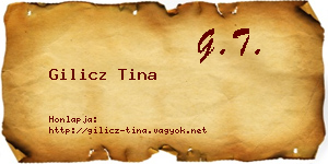 Gilicz Tina névjegykártya